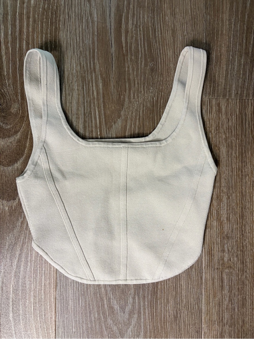 Aritzia Babaton Cream Square-Neck Crop Top